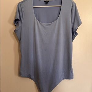 Express Light Blue Scoop Neck Bodysuit